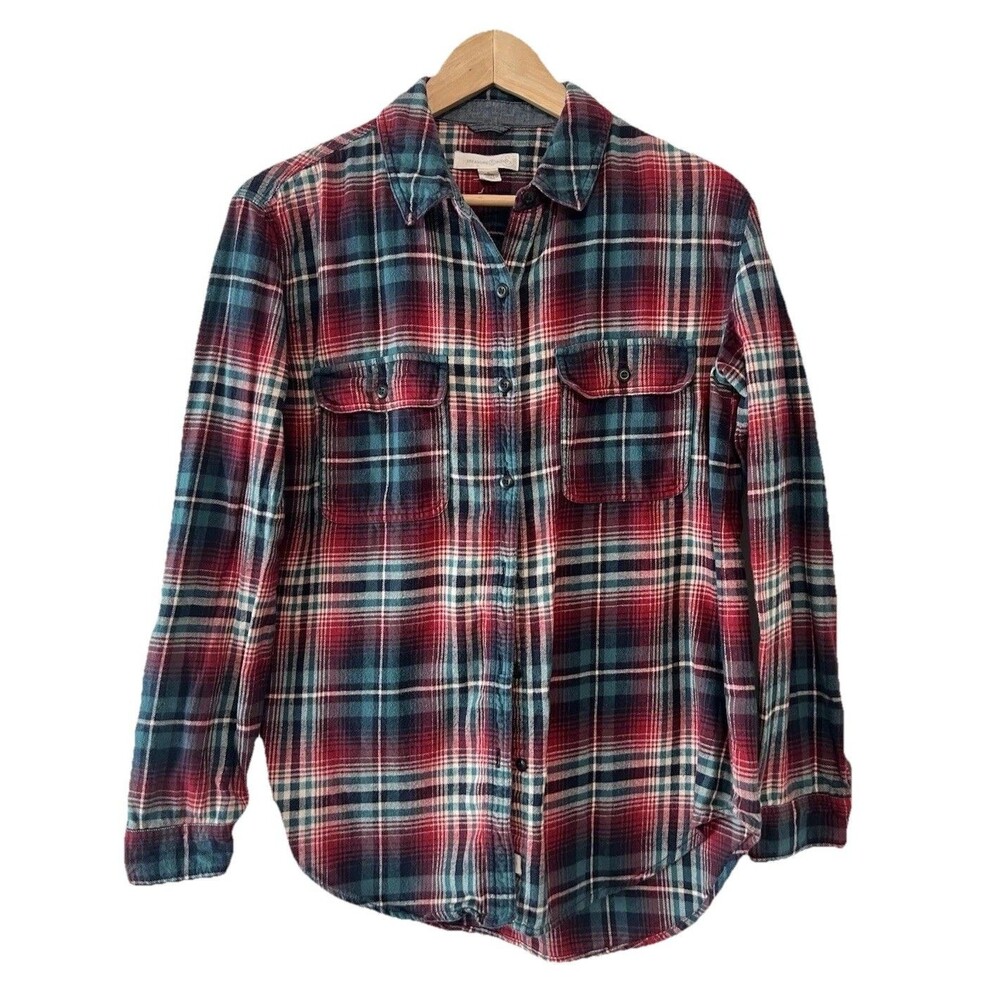 TREASURE & BOND Flannel Shirt Women’s Size XS Red Green